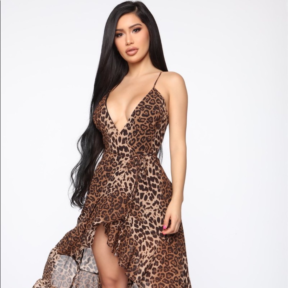 Fashion Nova 
In The Wild Maxi Wrap Dress -Leopard